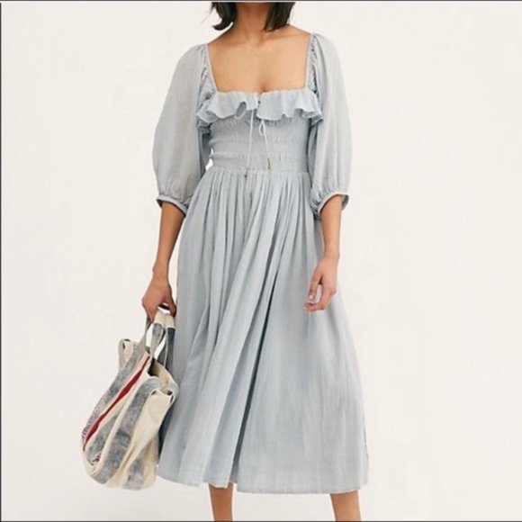 ISO Free people oasis midi dress in blue or white - Picture 1 of 1